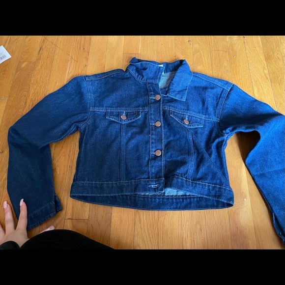 Cropped Denim Jean Jacket - Picture 1 of 2